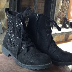 Black jeweled boot